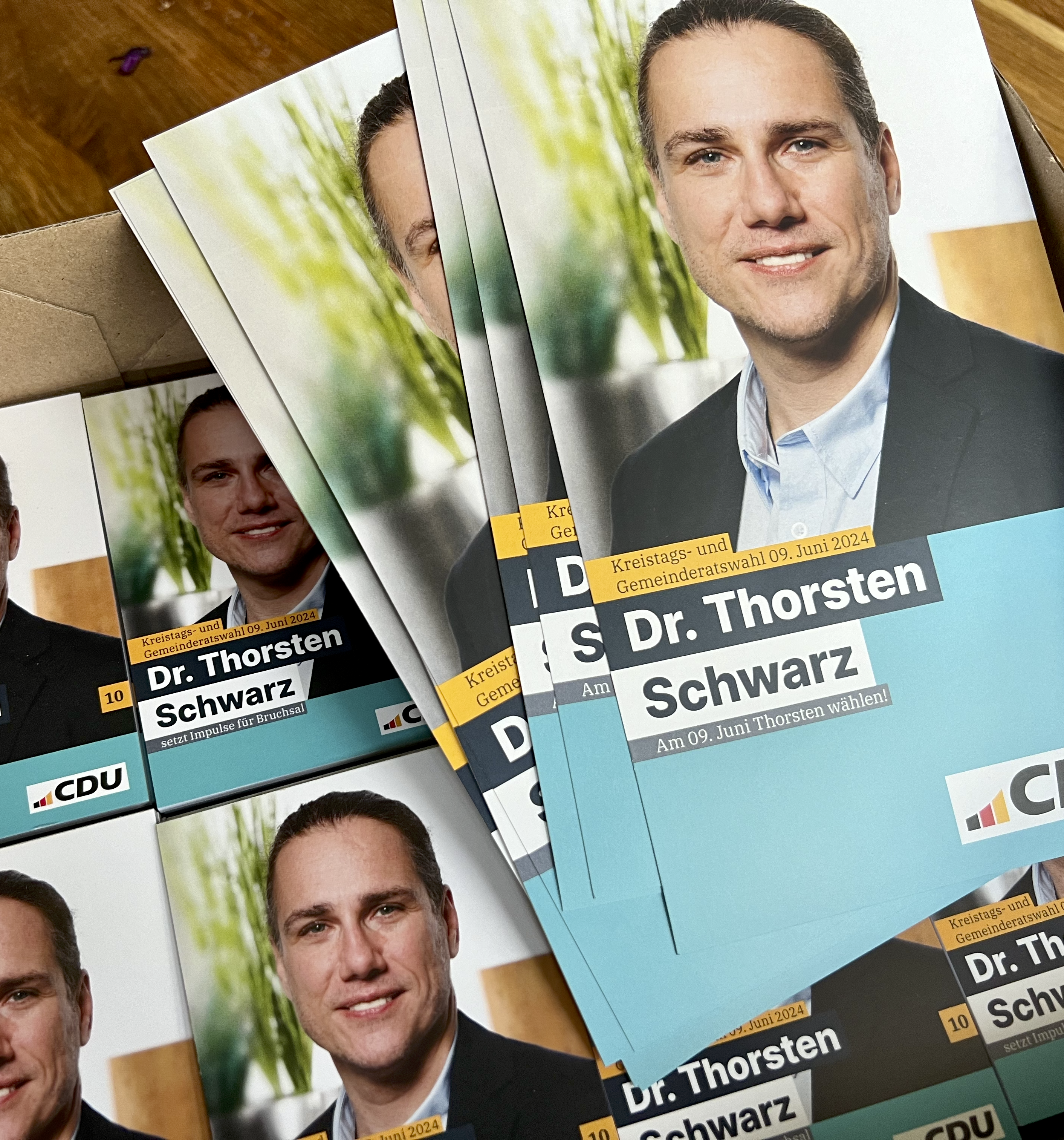 Bild meiner Werbeflyer zur Kommunalwahl 2024